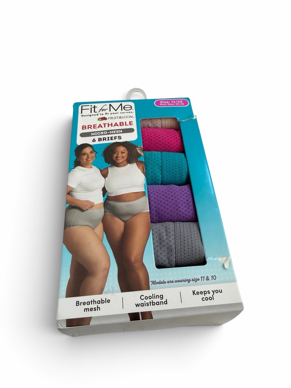 Fit for Me by Fruit of the Loom Women's Breathable Micro-Mesh Briefs, 6-Pack